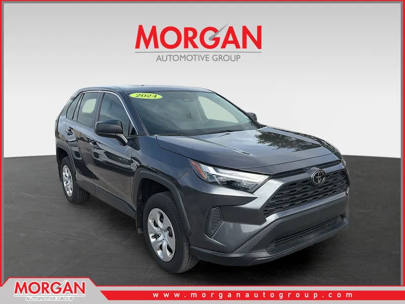 2024 Toyota RAV4 LE in Magnetic Gray Metallic — front three-quarter view