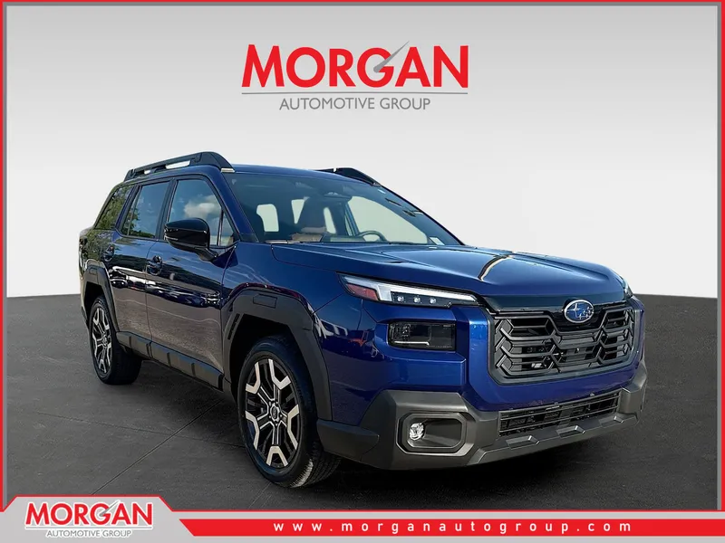 2026 Subaru Outback Touring XT in Sapphire Blue Pearl — front three-quarter view