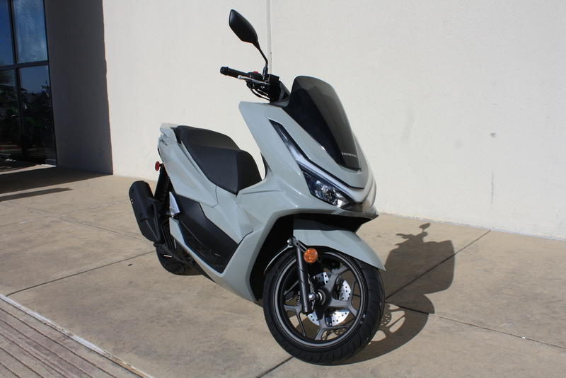2025 Honda PCX160AS in GRAY — front three-quarter view