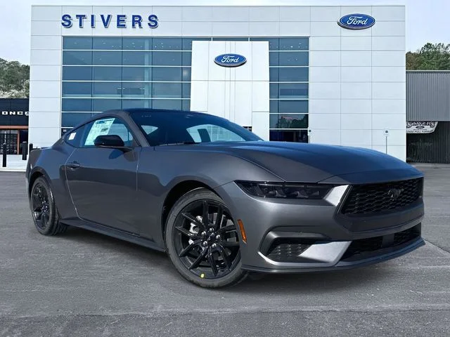 2026 Ford Mustang EcoBoost in Carbonized Gray Metallic — front three-quarter view