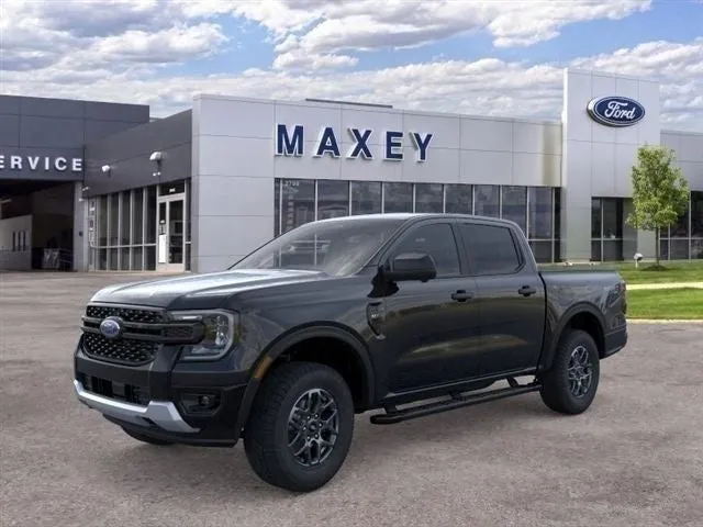 2026 Ford Ranger XLT in Shadow Black — front three-quarter view