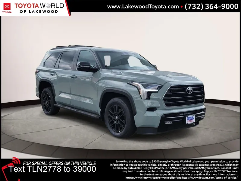 2026 Toyota Sequoia Limited in Lunar Rock — front three-quarter view