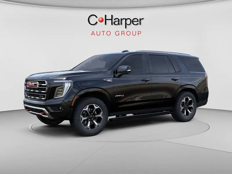 2026 GMC Yukon AT4 in Onyx Black — front three-quarter view