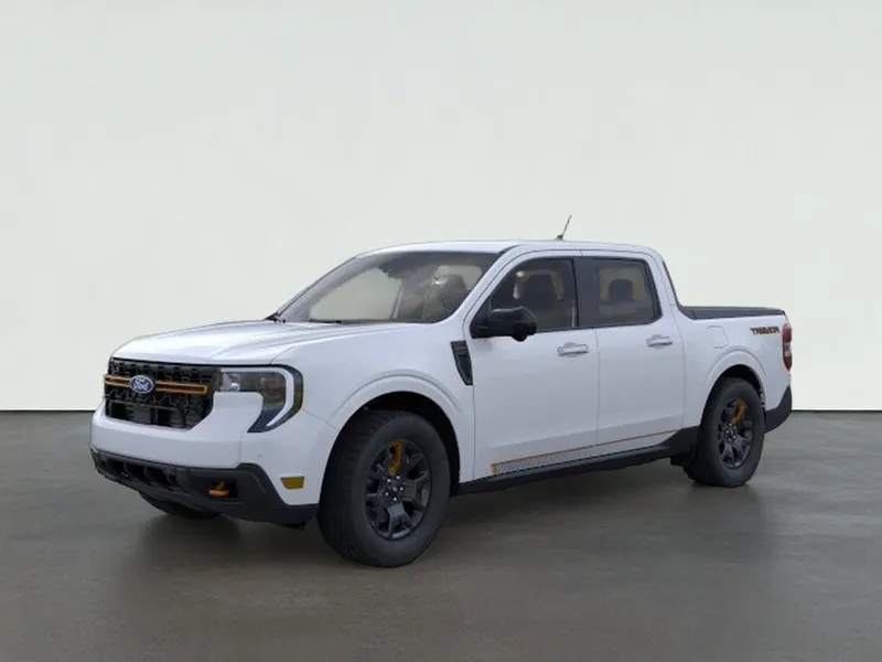 2026 Ford Maverick Tremor in Space White Metallic — front three-quarter view