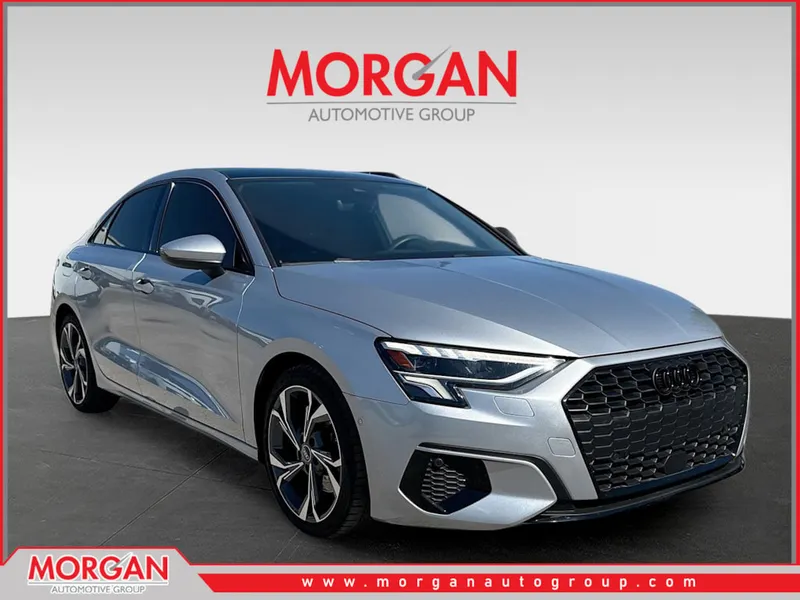 2023 Audi A3 Premium in Silver Metallic — front three-quarter view
