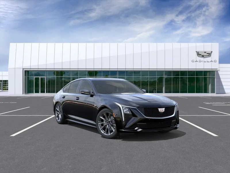 2026 Cadillac CT5 Sport in Black Raven — front three-quarter view