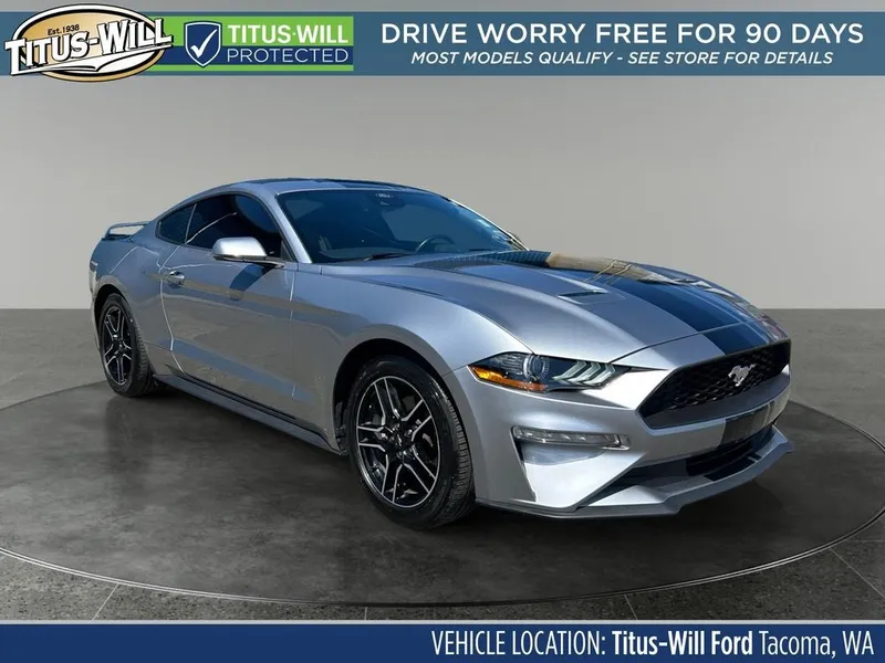 2023 Ford Mustang EcoBoost Premium in Silver Metallic — front three-quarter view