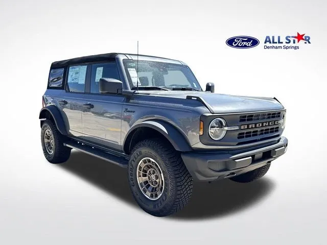2025 Ford Bronco Base in Gray Metallic — front three-quarter view