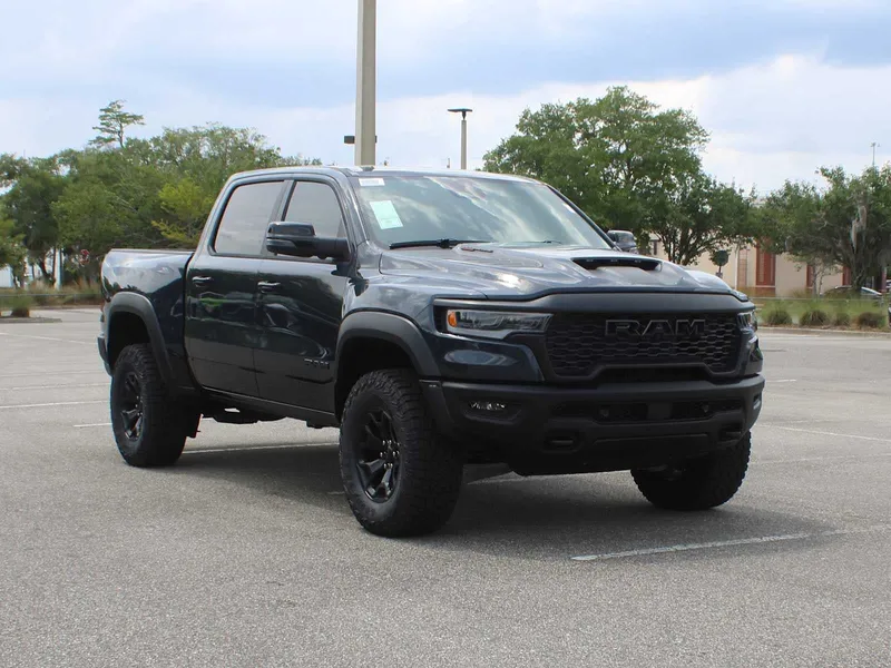 2026 RAM 1500 RHO in Forged Blue Metallic Exterior Paint — front three-quarter view