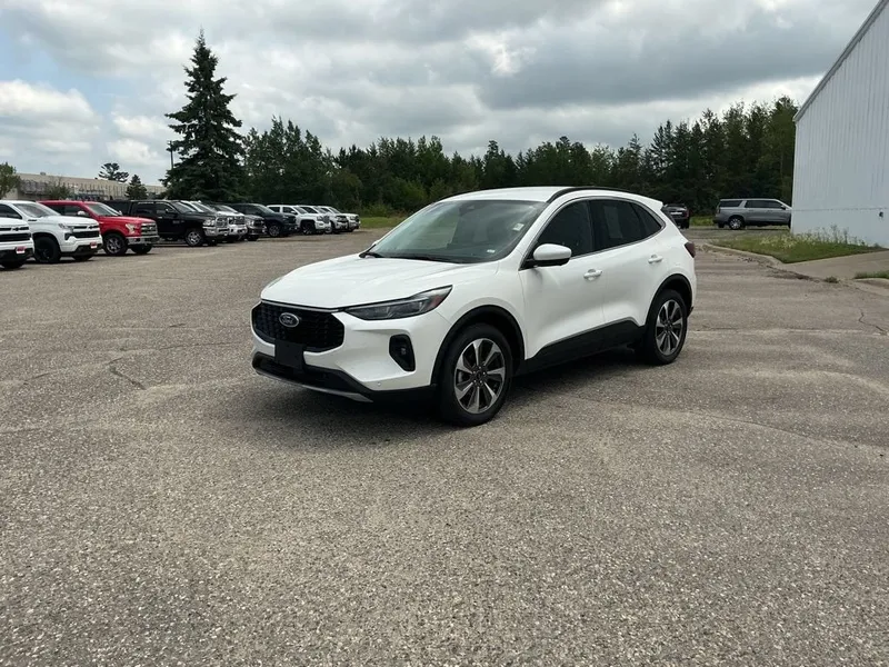 2024 Ford Escape Platinum in White — front three-quarter view