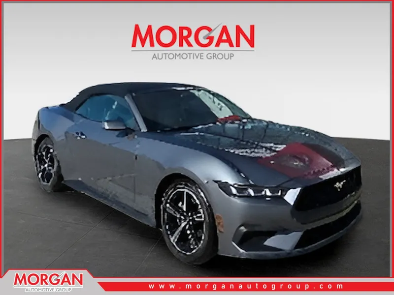2024 Ford Mustang EcoBoost Premium in Gray — front three-quarter view