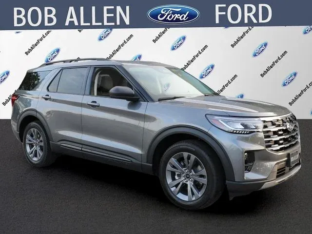 2026 Ford Explorer Active in Gray — front three-quarter view