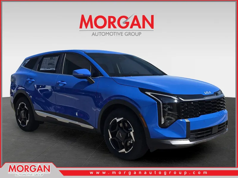 2026 Kia Sportage EX in Nebular Blue — front three-quarter view
