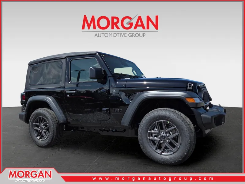 2026 Jeep Wrangler Sport S in Black — front three-quarter view