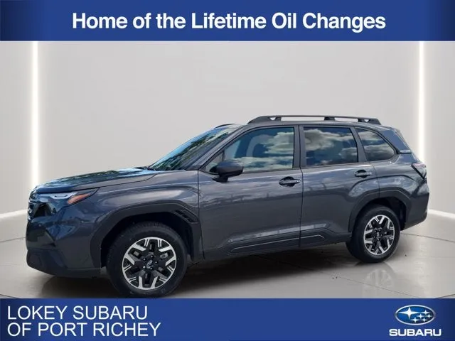 2026 Subaru Forester Premium in Magnetite Gray Metallic — front three-quarter view