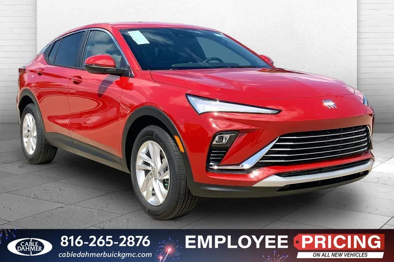 2026 Buick Envista Preferred in Brilliant Red — front three-quarter view