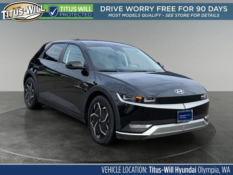 2024 Hyundai IONIQ 5 SEL in Abyss Black — front three-quarter view