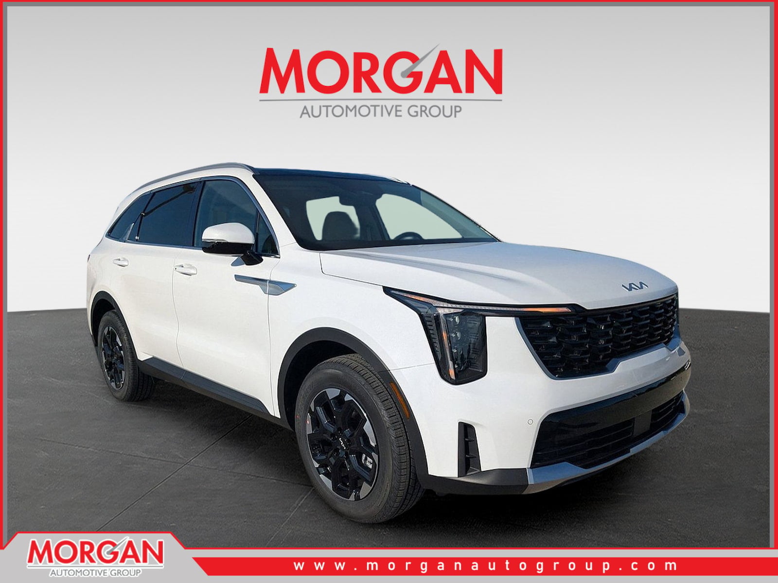 2026 Kia Sorento S in Glacial White Pearl — front three-quarter view