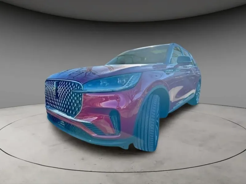 2025 Lincoln Aviator Reserve in Red — front three-quarter view