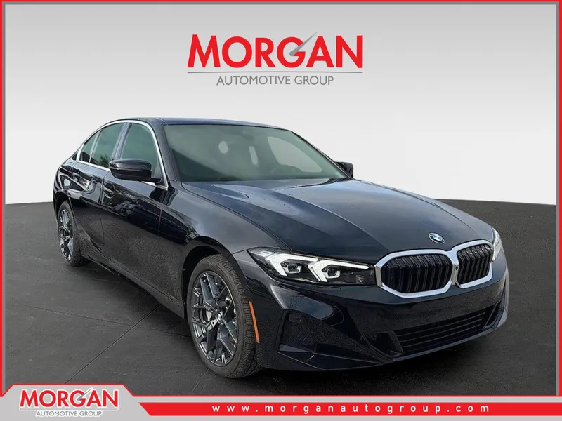 2025 BMW 3 Series 330i in Black — front three-quarter view