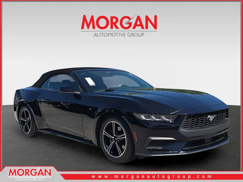 2024 Ford Mustang EcoBoost Premium in Black — front three-quarter view