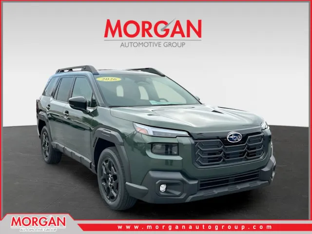 2026 Subaru Outback Limited in Green — front three-quarter view