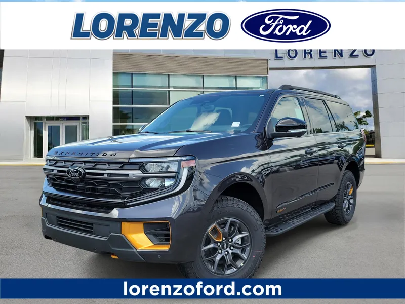 2026 Ford Expedition Tremor in Dark Matter Gray Metallic — front three-quarter view