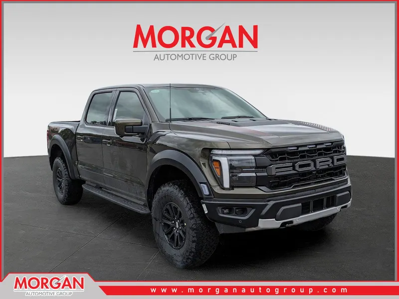2026 Ford F-150 Raptor in Green — front three-quarter view