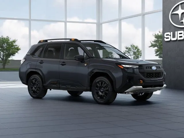 2026 Subaru FORESTER Wilderness in Magnetite Gray Metallic — front three-quarter view