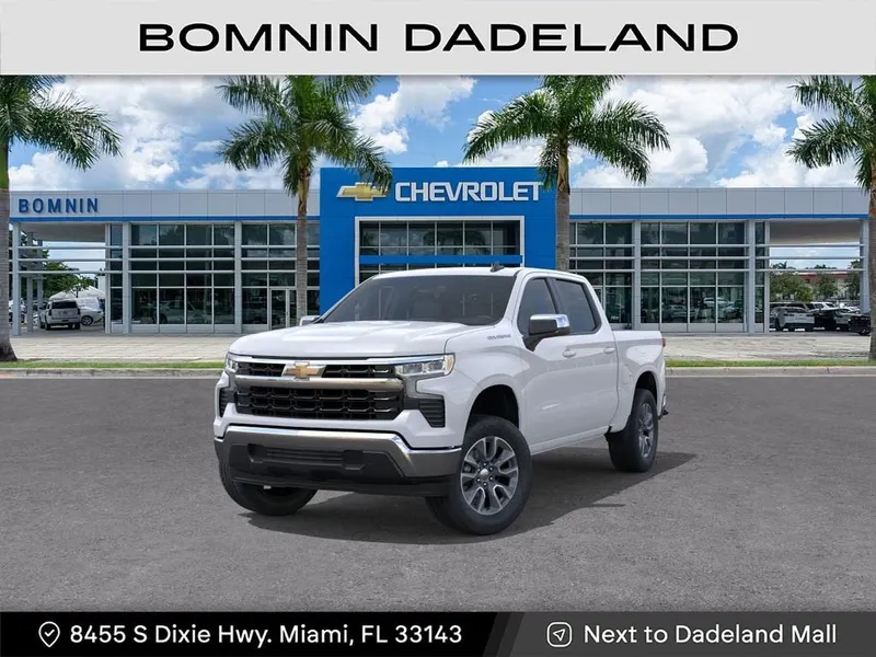 2026 Chevrolet Silverado 1500 LT in Summit White — front three-quarter view
