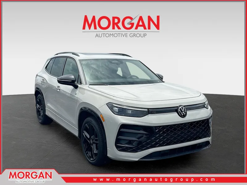 2026 Volkswagen Tiguan SE R-Line Black in Sandstone — front three-quarter view
