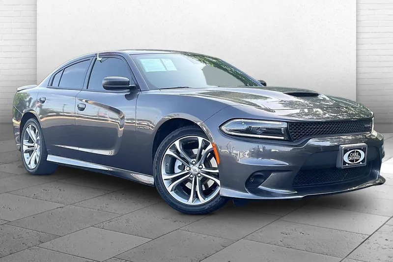 2022 Dodge Charger R/T in Granite Pearlcoat — front three-quarter view