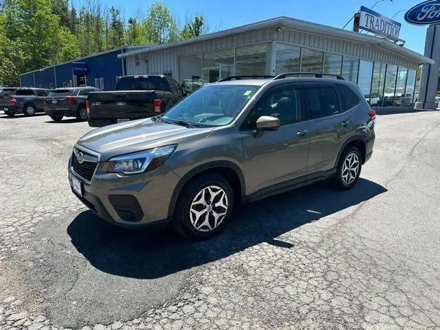 2020 Subaru Forester Premium CVT in Sepia Bronze Metallic — front three-quarter view