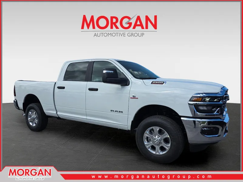 2026 Ram 2500 Big Horn in White — front three-quarter view