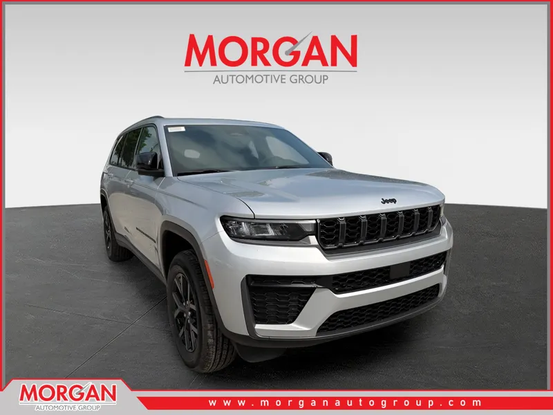 2026 Jeep Grand Cherokee L Laredo Altitude in Silver Zynith — front three-quarter view