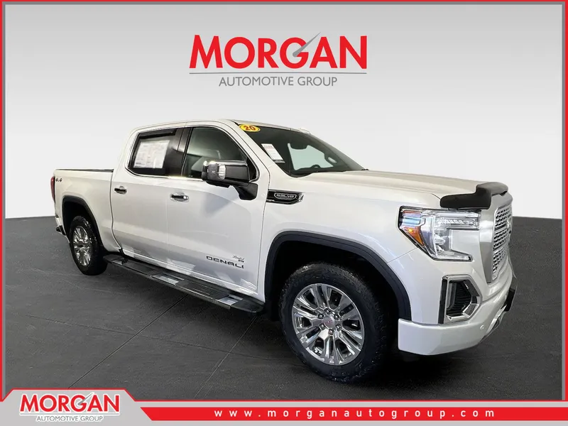 2020 GMC Sierra 1500 Denali in White Frost Tricoat — front three-quarter view