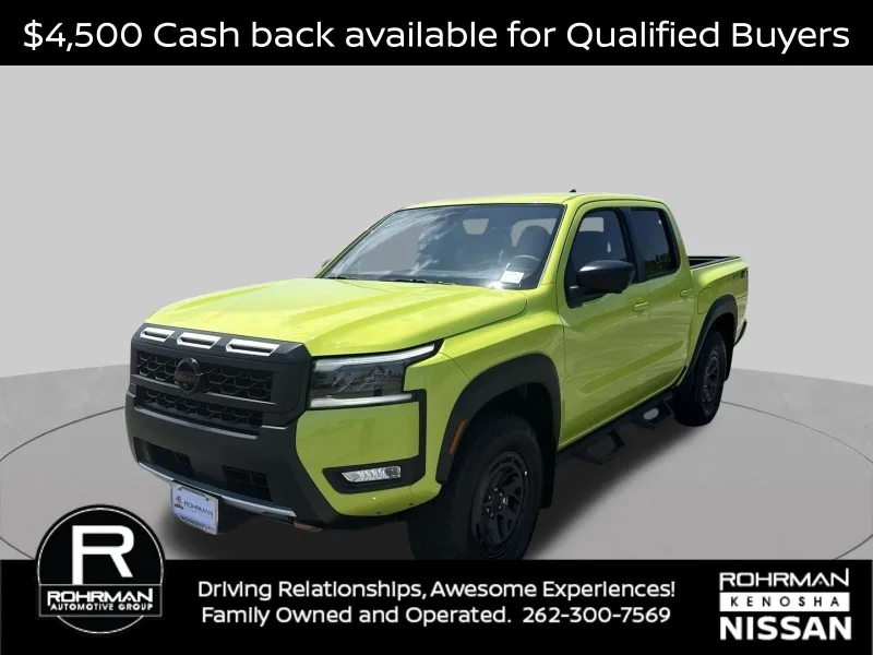 2026 Nissan Frontier PRO-4X Convenience Package in Citrus Strike — front three-quarter view