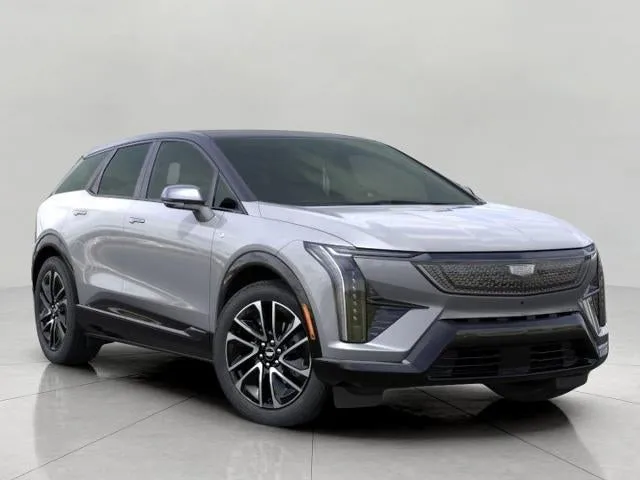 2026 Cadillac OPTIQ Sport in Argent Silver Metallic — front three-quarter view