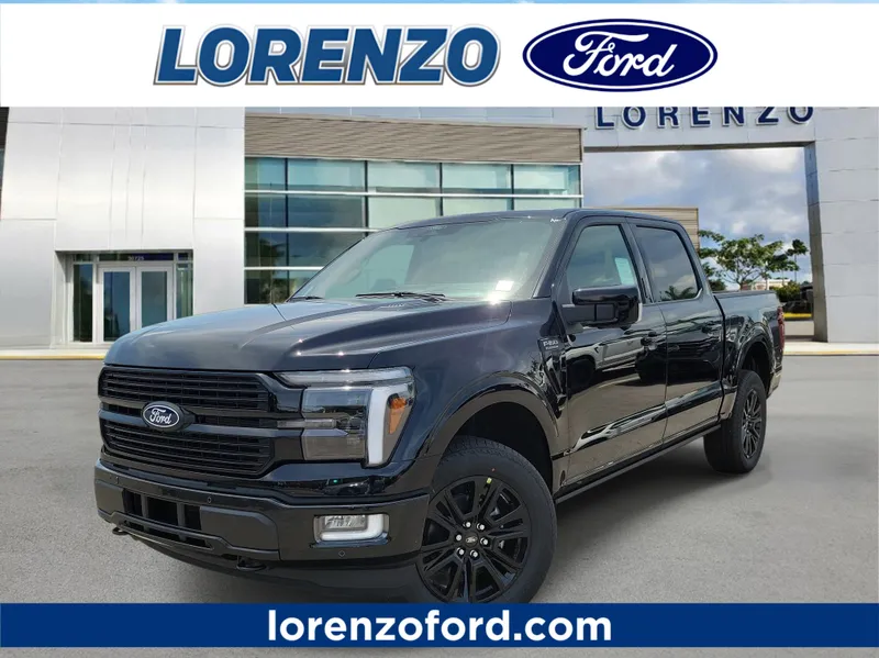 2026 Ford F-150 Platinum in Agate Black Metallic — front three-quarter view