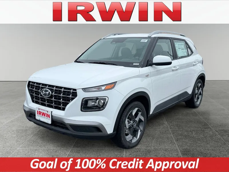2026 Hyundai Venue SEL in White — front three-quarter view
