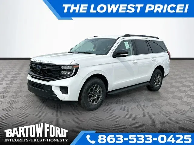 2026 Ford Expedition Active in Oxford White — front three-quarter view