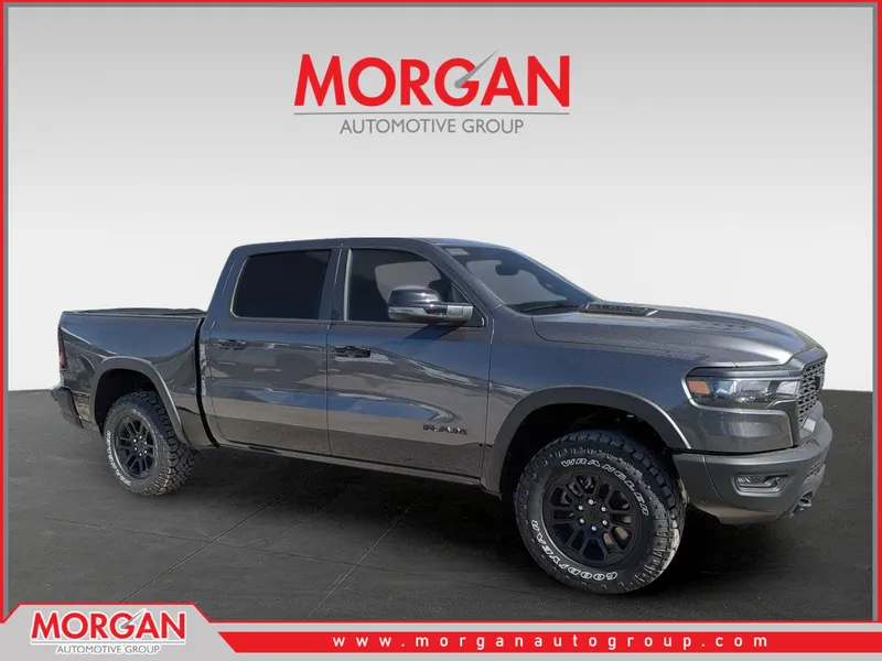 2026 Ram 1500 Rebel in Gray — front three-quarter view