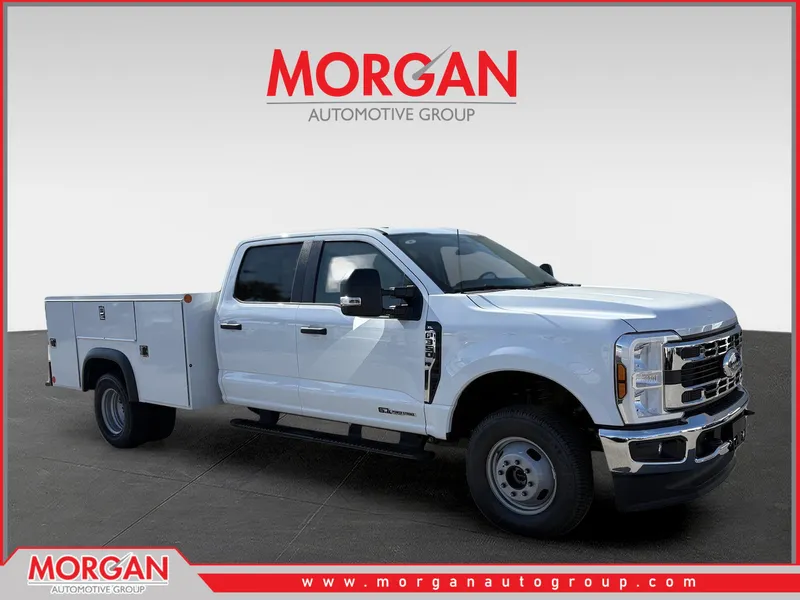 2026 Ford F-350SD XL Monroe Utility Box in White — front three-quarter view