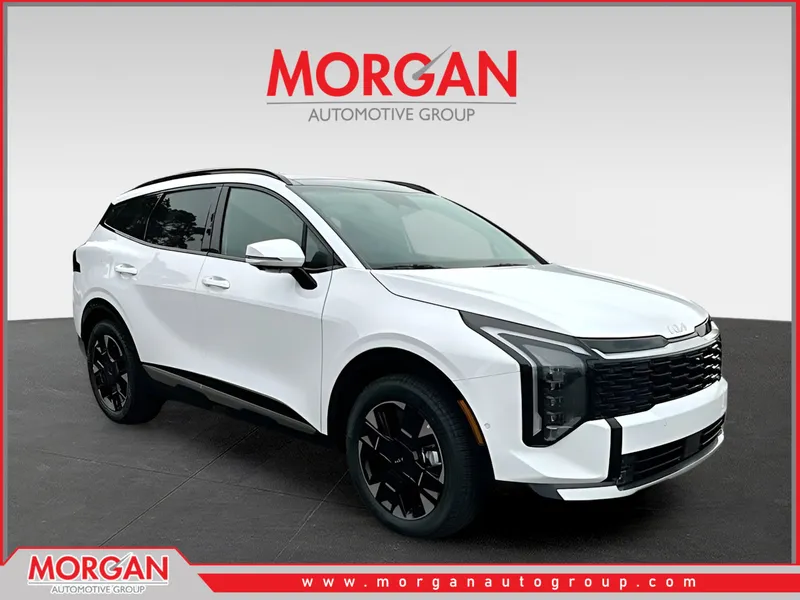 2026 Kia Sportage SX-Prestige in White — front three-quarter view