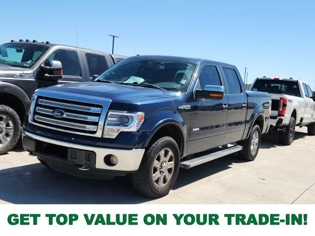 2013 Ford F-150 Lariat in Blue — front three-quarter view