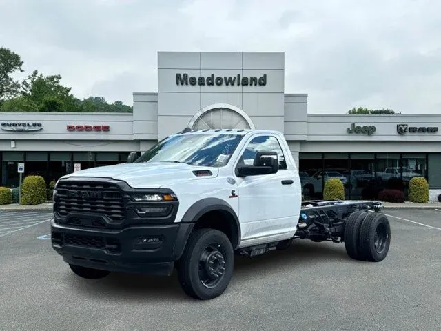 2026 RAM 5500 Chassis Cab Tradesman in Bright White Clear-Coat Exterior Paint — front three-quarter view
