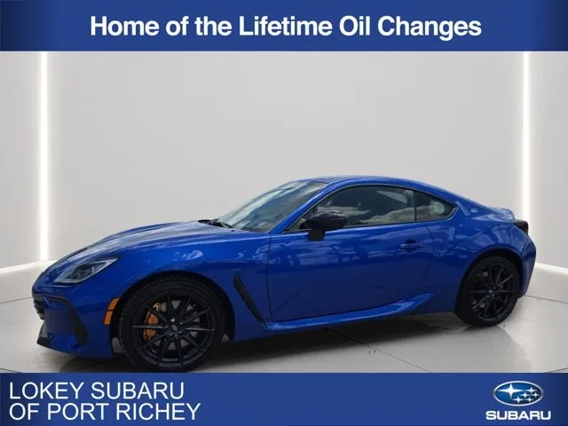 2026 Subaru BRZ tS in Wr Blue Pearl — front three-quarter view
