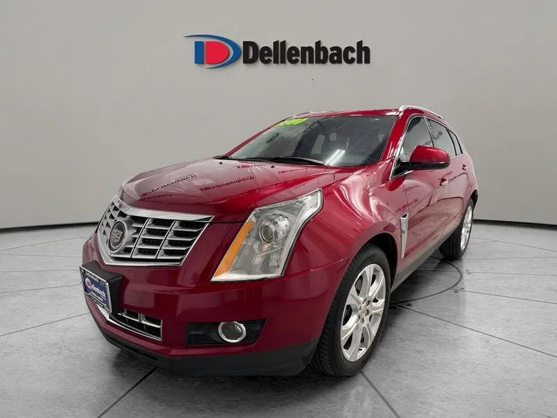 2015 Cadillac SRX Premium Collection in Crystal Red Tintcoat — front three-quarter view