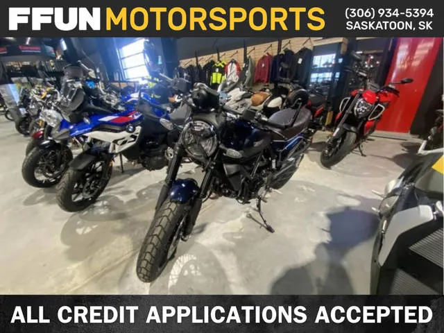 2025 Ducati Scrambler Nightshift Blue — front three-quarter view