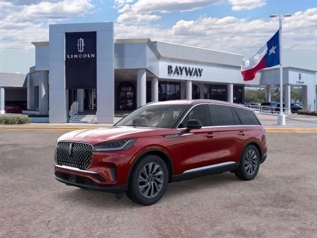 2026 Lincoln Aviator Premiere in Red Carpet Tinted Clearcoat — front three-quarter view